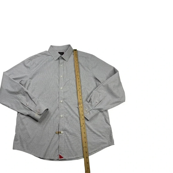 UNTUCKit Russell Slim Fit Shirt Button Up Long Sleeve Blue Red Stretch - Picture 8 of 10